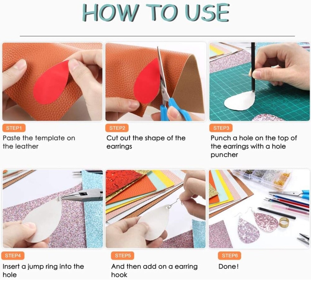 Caydo 32 Pieces Leather Earring Making Kit Complete DIY Craft Earring Making Kit