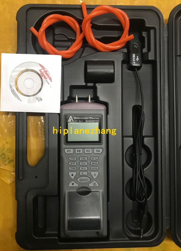 Differential Pressure Meter Gauge Manometer 5PSI Data Log Built-in Printer RS232