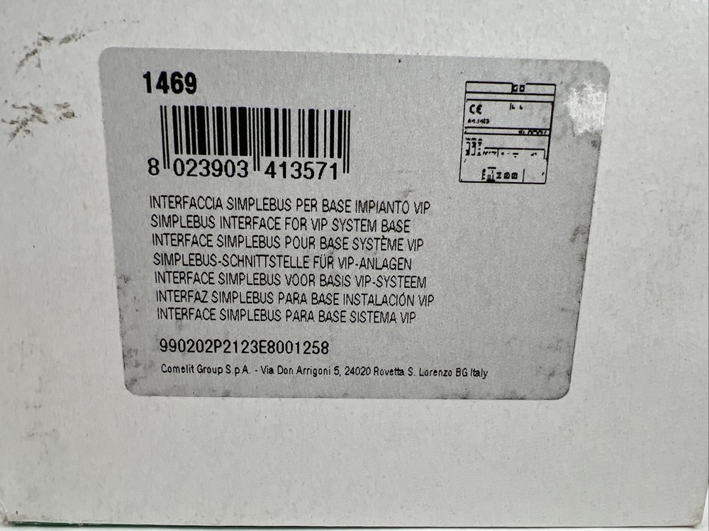 Comelit 1469 SIMPLEBUS INTERFACE FOR VIP SYSTEM BASE