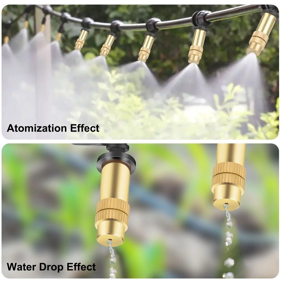 30PCS Adjustable Brass Atomizing Mist Nozzle Drip Irrigation Sprayer Garden Lawn