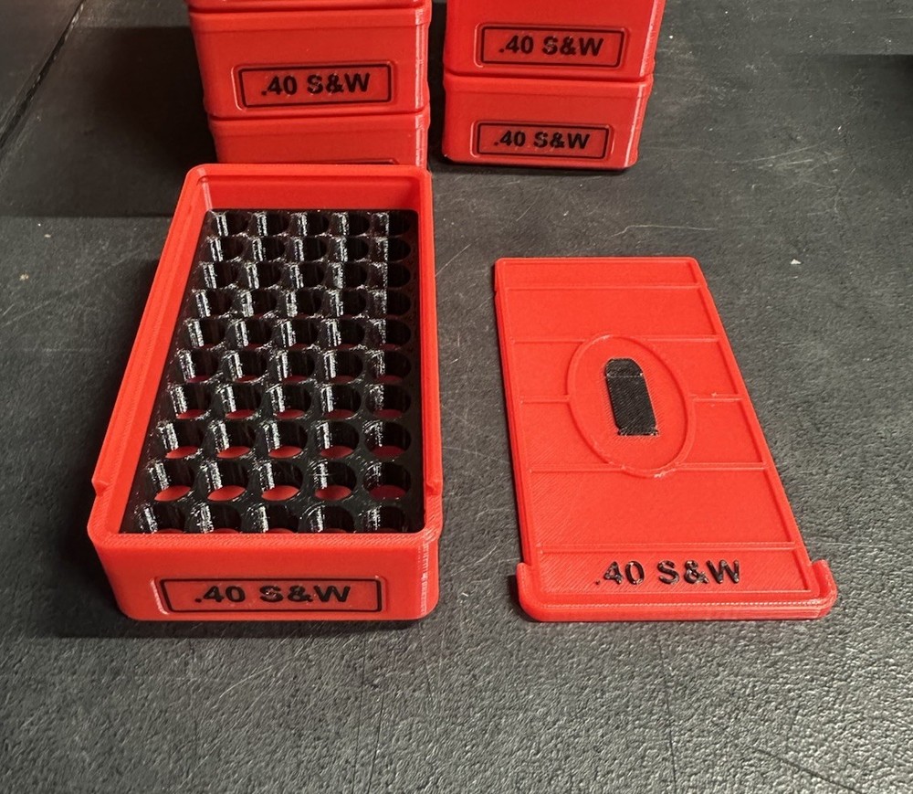 Stackable .40 S&W Ammo Box 50rd Capacity (6 Pack)