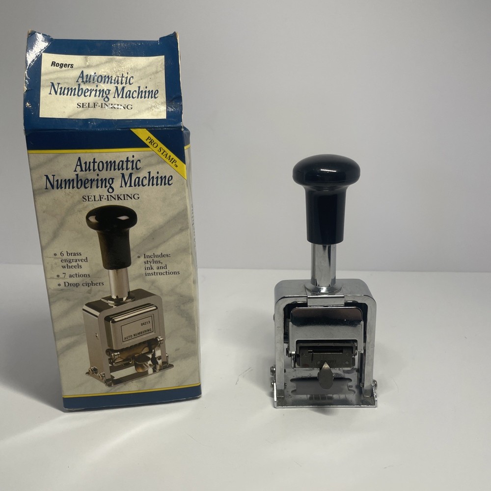 Rogers Automatic Numbering Machine Self Inking Used