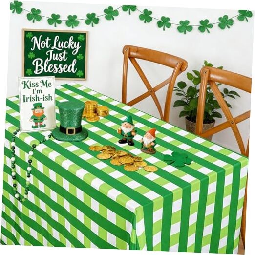 Checked Tablecloth Rectanglar : 57 x 84 Inch 57" x 84" (Rectangular) Green