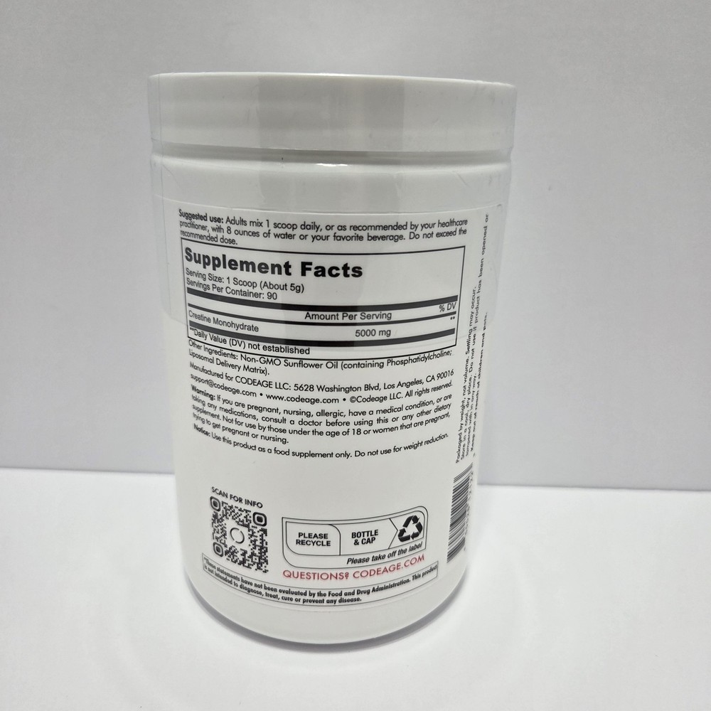 Codeage - Centurion - Liposomal Creatine Powder, Unflavored, 1 lb (455 g)