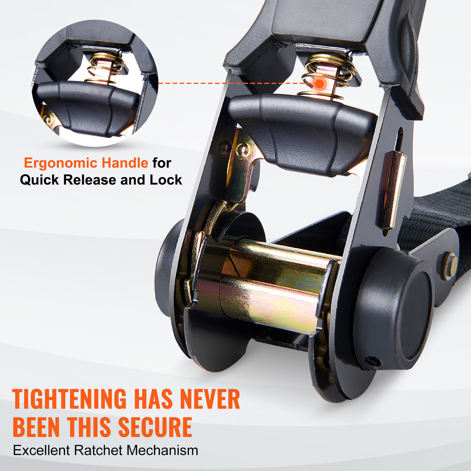 VEVOR 4 Pack 1"x 15' Ratchet Straps Tie Down Straps Heavy Duty w/ S-Hooks