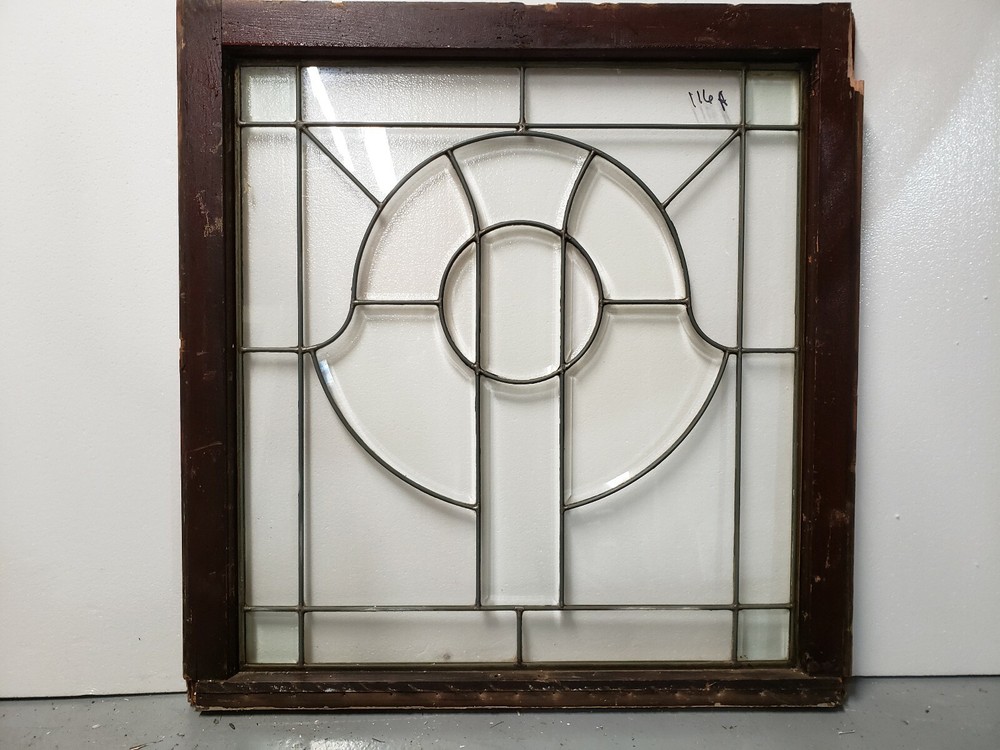 ANTIQUE BEVELED GLASS WINDOW  ARCHITECTURAL SALVAGE