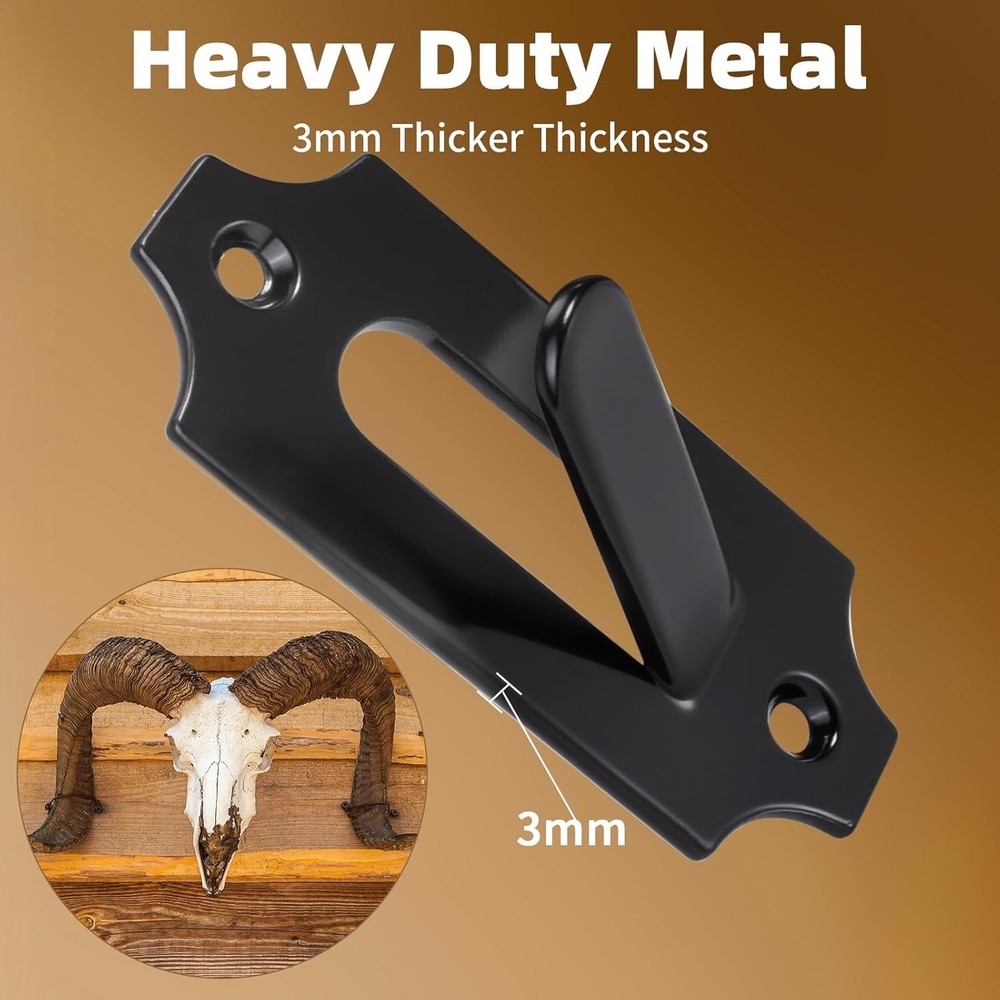 Deer Antler Mounting Hanger Wall Hook 3 Pack