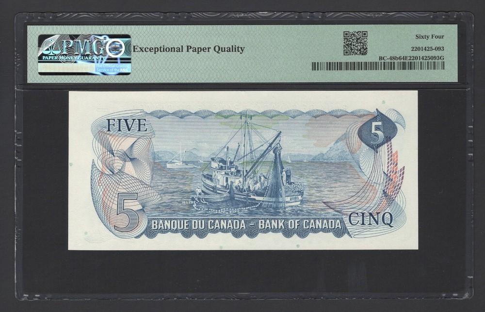 Canada 5 Dollars 1972 BC-48b Uncirculated Grade 64