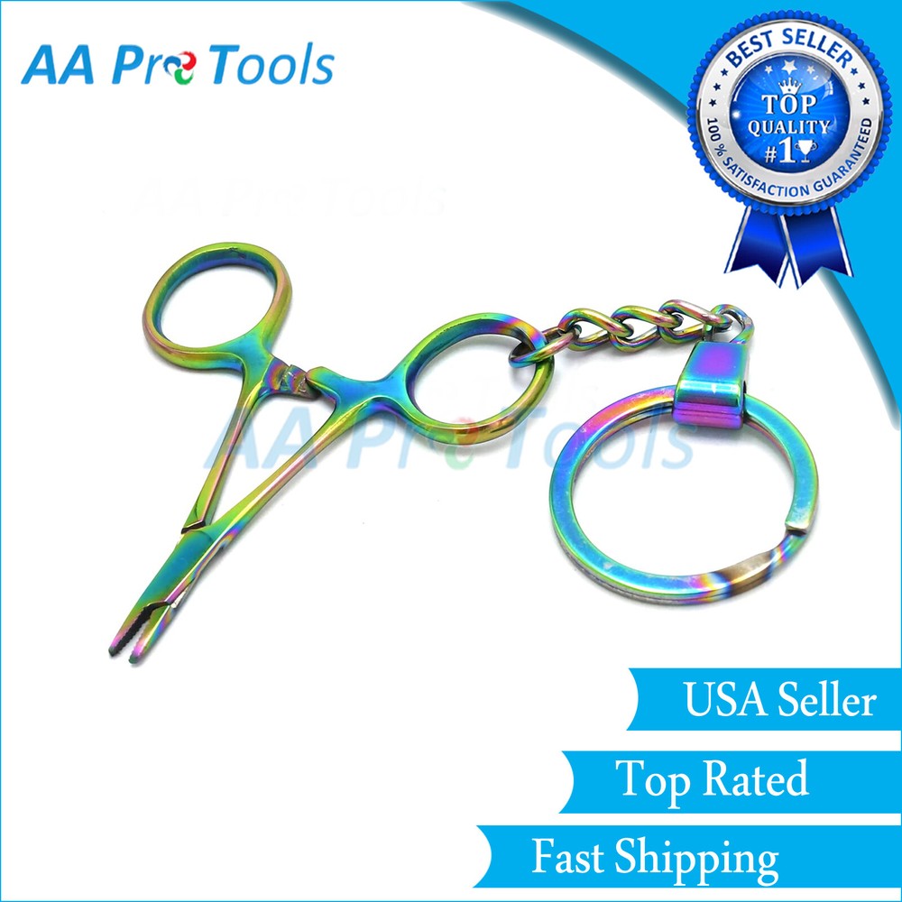 Keychain Needle Holder, Stainless Steel Titanium Multi Coated