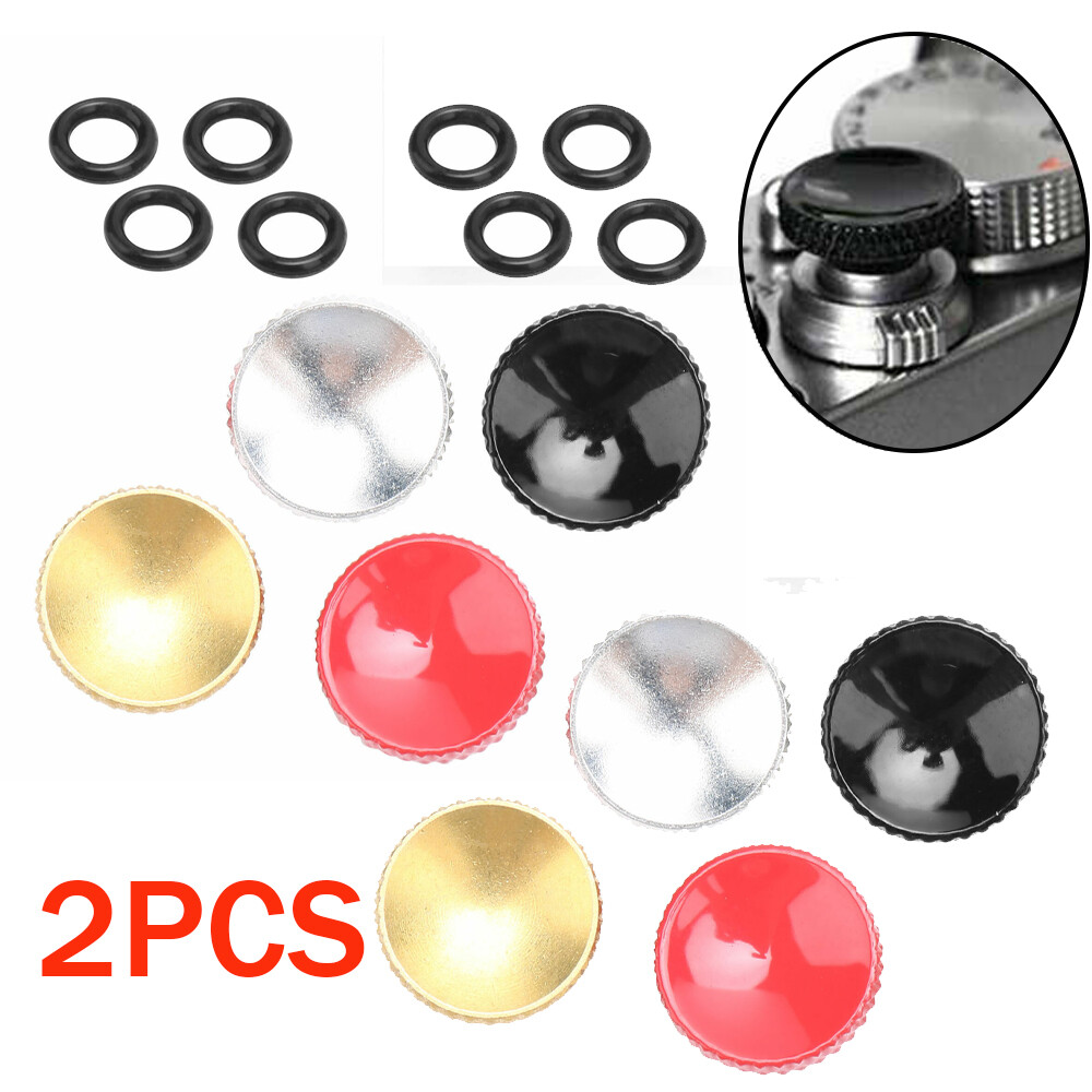2pcs Brass Concave Shutter Release Button Rubber Ring For Fujifilm Nikon Sony