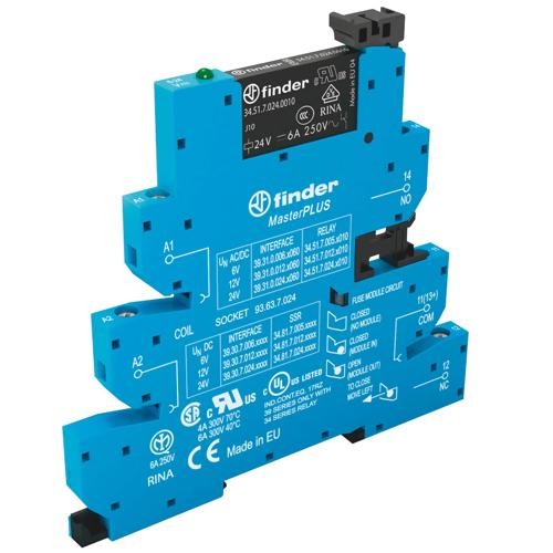 Finder 39.31.3.125.0060, MasterPLUS Electromechanical Relay Module, Interfa
