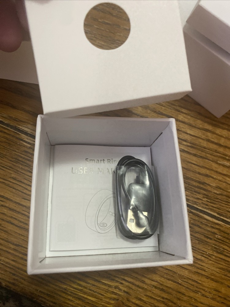 Smart Ring, Size 10 Black, Charging Cable, Case, And User Guide Included
