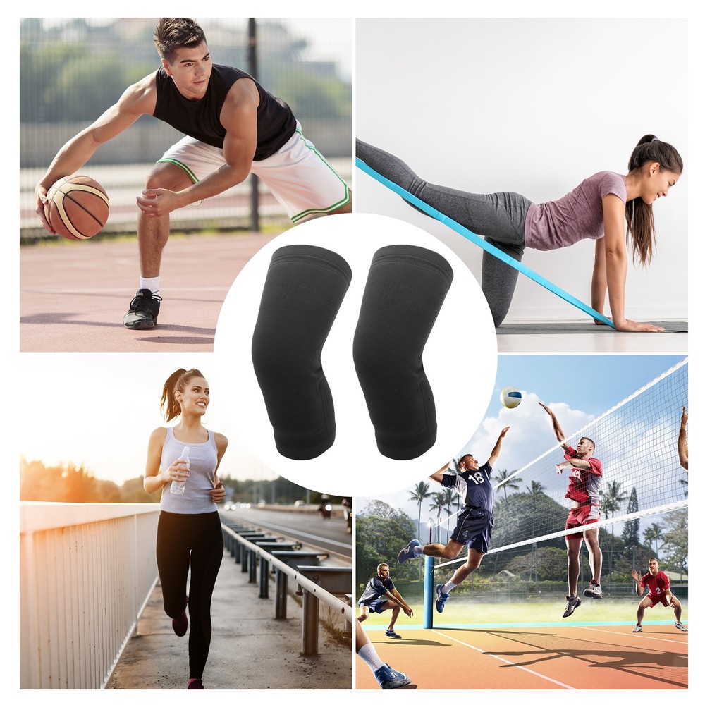 Simple Knee Pads Medium Size Black 1 Pair