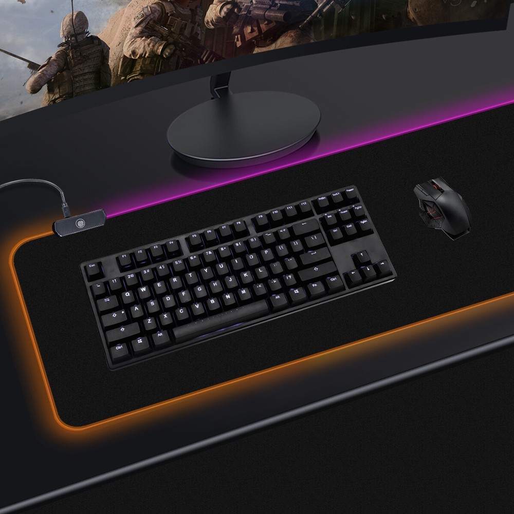 Gaming Mouse Pad RGB LED Light Computer Keyboard Mouse Mat 8 Colors Large Size