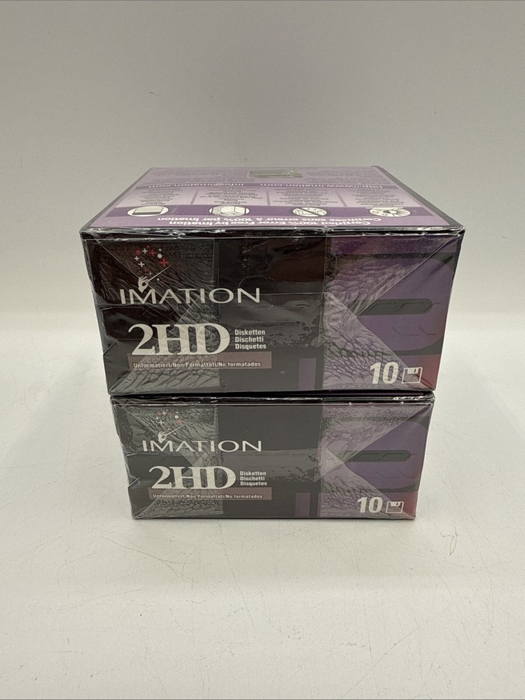 Imation 2HD 3M Floppy Discs 3.5" 2.0 MB Diskettes 20 Pack IBM Formatted SEALED