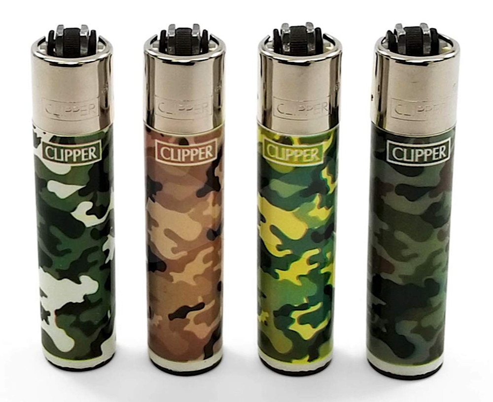 4x Clipper Camo Lighters - Removable Flint Assorted ( Fast Shipping! )