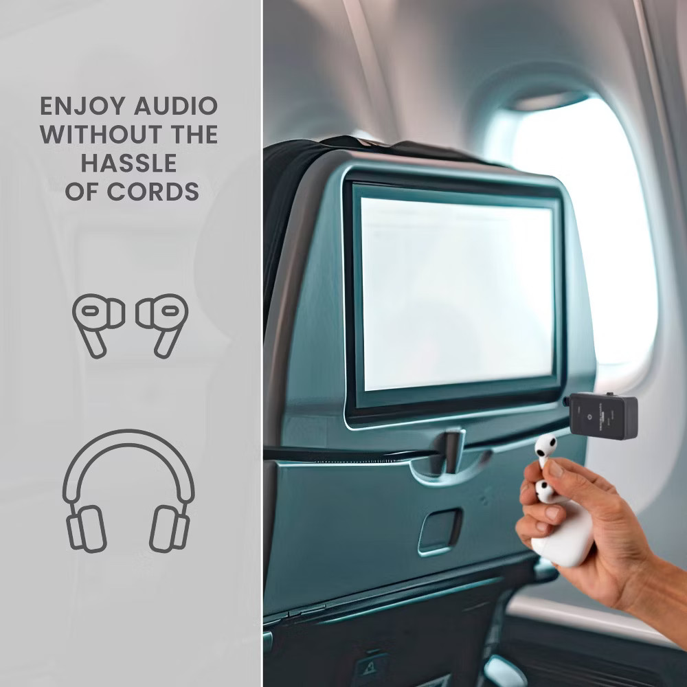Travel Smart Wireless Headphone Bluetooth Adapter - Black