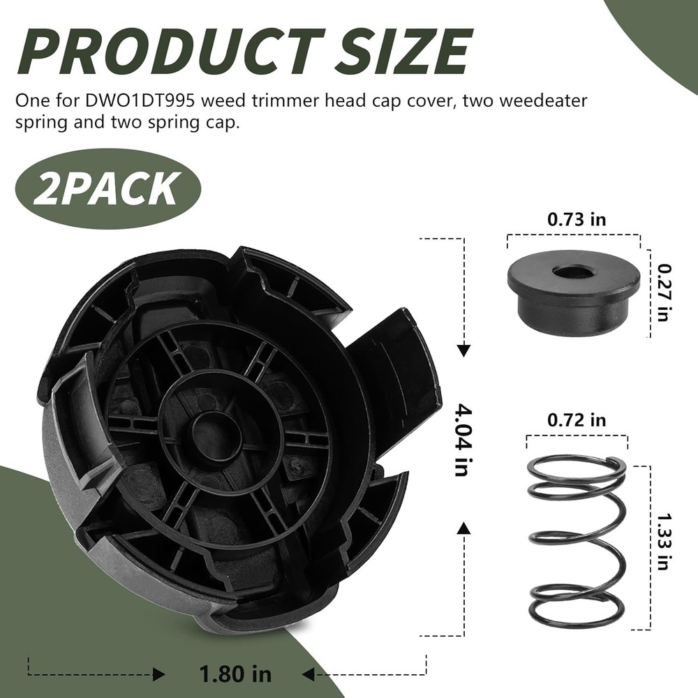 Dewalt DCST922 String Trimmer Head Cap & 2 Springs Replacement Parts