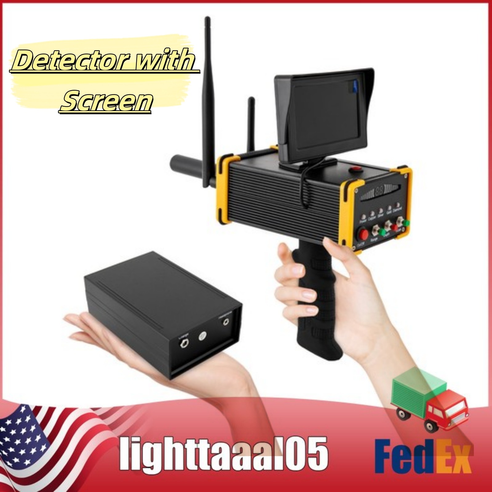 Long Range 3D Gold Silver Gem Diamond Metal Detector for Treasure Hunter LCD