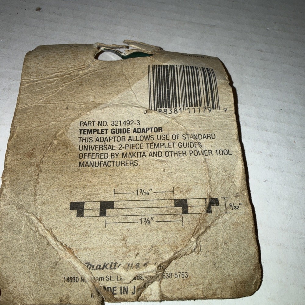 RouterTemplate Guide Bushing Adaptor Makita Tool Multiple Models Packing Damaged