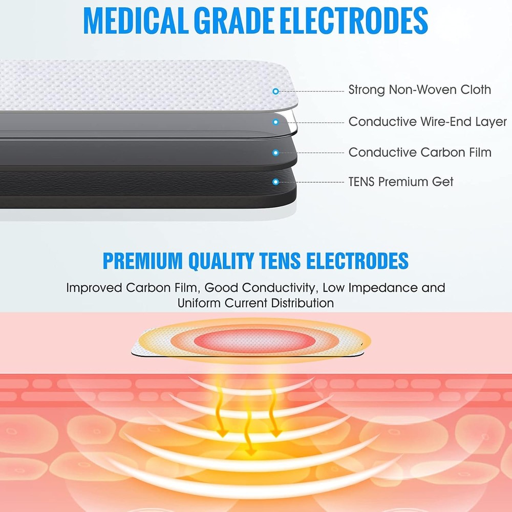 Reusable TENS Electrode Pads Snap Connector