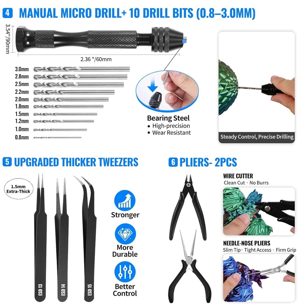 68Pcs 3D Printer Tools Kit with Storage Case, 3D Printer Accessories