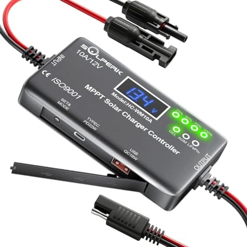 MPPT 10A 12V Solar Charge Controller with LCD Display, Solar Panel Charge