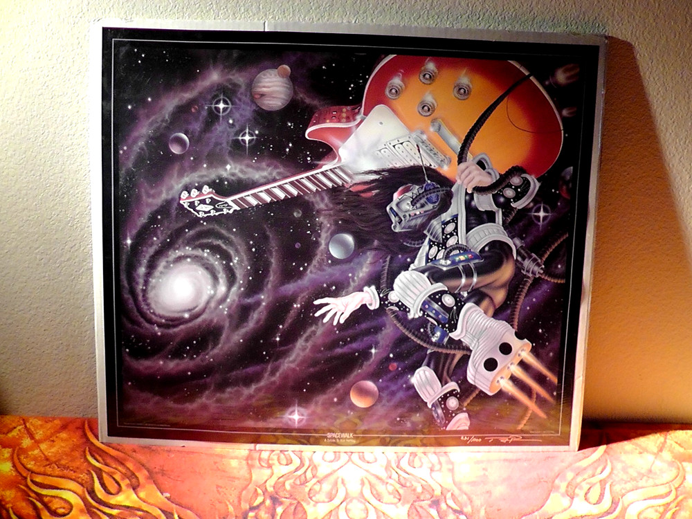 Ace Frehley KISS New Sealed 22 X 26 Inch Spacewalk Poster Signed by Artist Rare