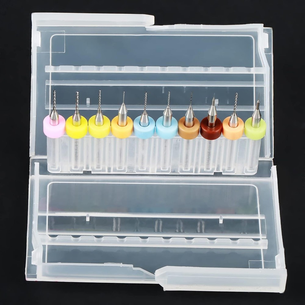 50PCS Carbide Micro Drill Bits Set 0.1-1.0mm PCB Driiling Bit for CNC Engraving