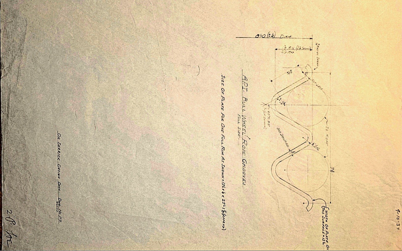 Original 1930's Industrial OIL DERRICK Technical drawings, Diazo/Blueprint LOT