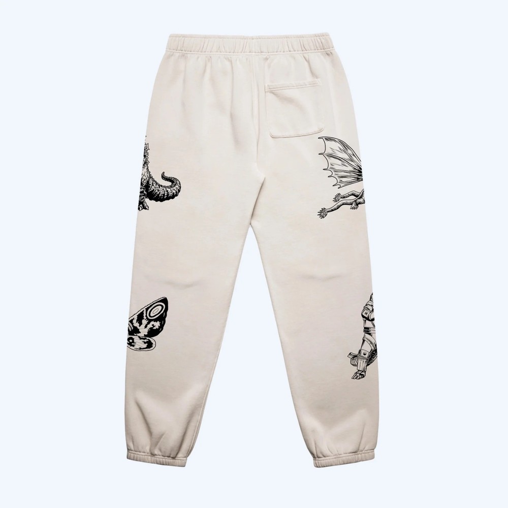 Godzilla Kaiju Print Sweatpants Designed by Toho, Large
