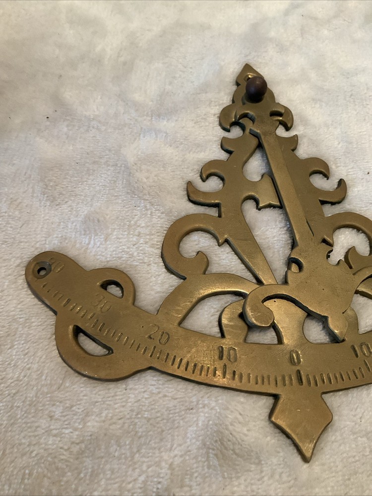 Solid Brass Mariner's Quadrant Scale Pendulum Inclinometer Ship Tilt Gauge 7”