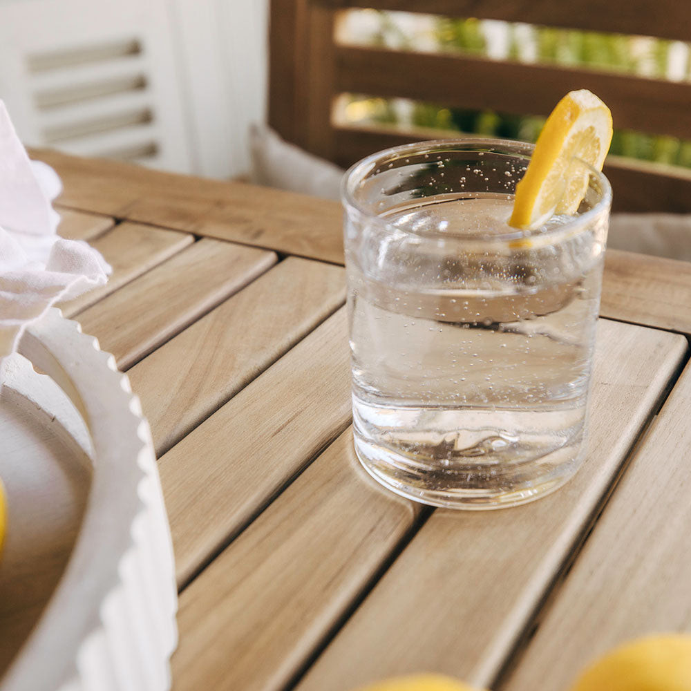 Ash & Ember Acadia Grade A Teak 35" Square Bar Table, Weather Resistant Wood