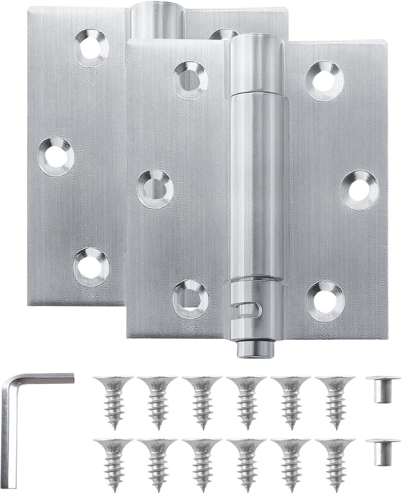 2 Pack Self Closing Door Hinges 3 Inch Spring Loaded Door Hinges, Adjustable Ten