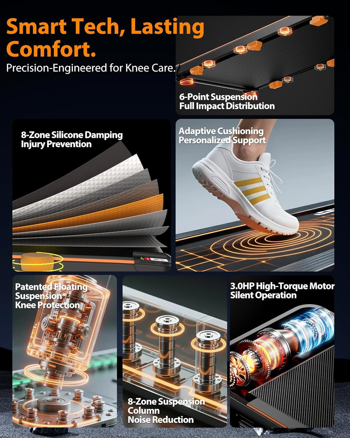 Foldable Treadmill for Home with Incline - Extra Large Dual LED Screen, 8.5MPH M