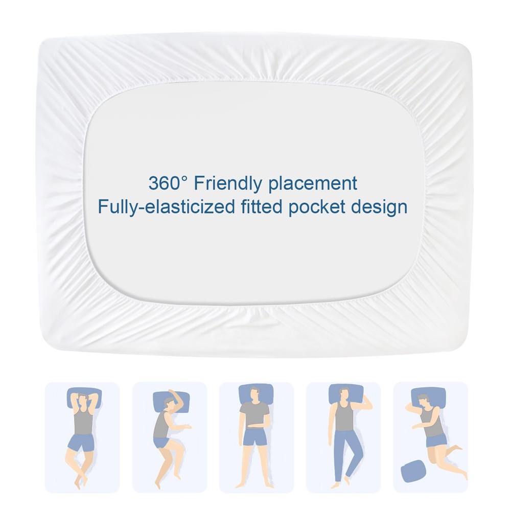 Full Size Mattress Protector Pad Waterproof Quilted, Breathable & Cooling Ful...