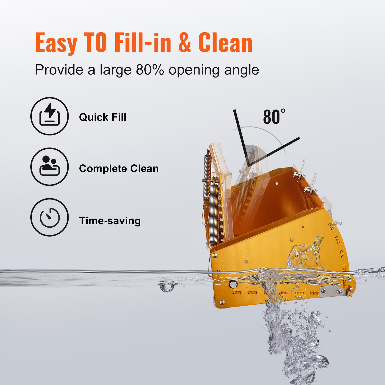 VEVOR Drywall Flat Box Finishing Mud Box 10'' Wall Compound Putty 2 Bonus Blades