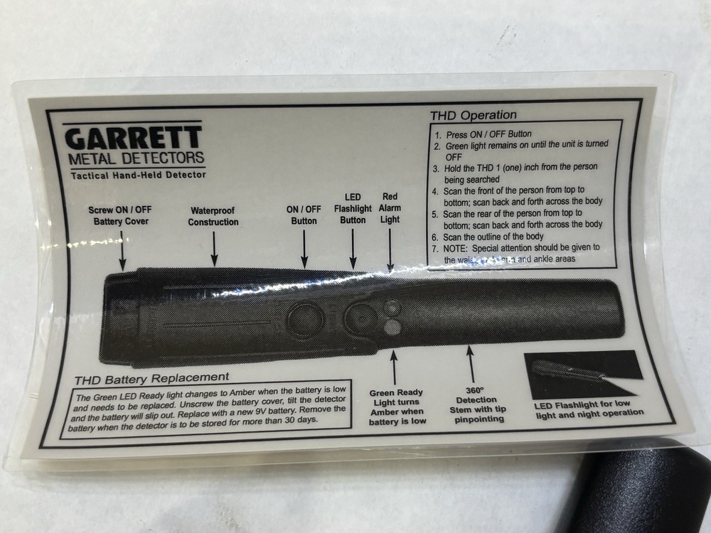 Garrett 1165900 Security Systems Tactical Hand Held Metal Detector