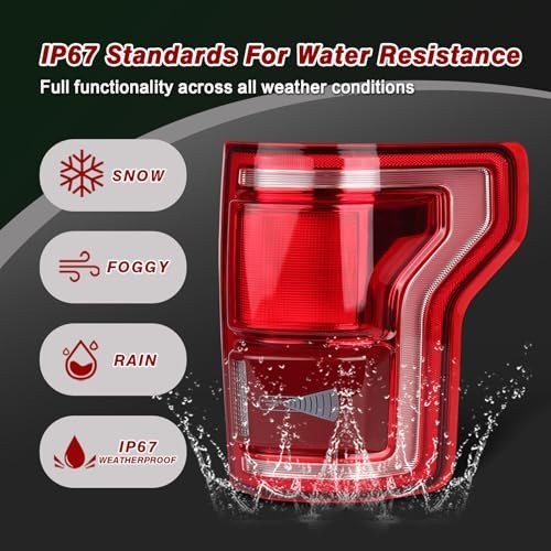 LED Tail Lights Assembly wiht Blind Spot Compatible with Right Passenger Side