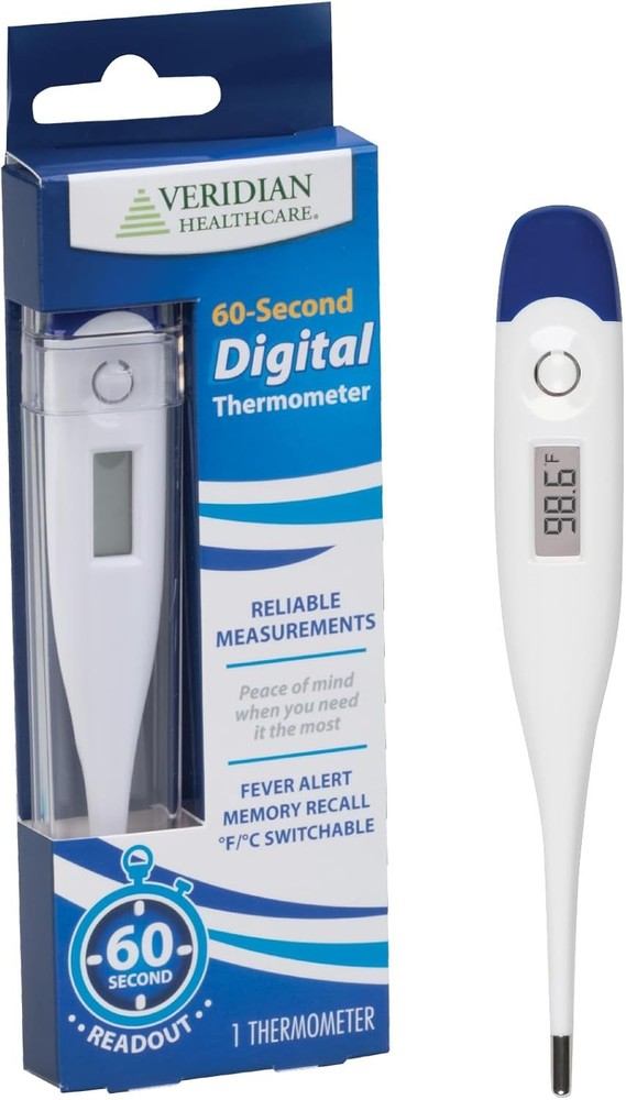 Digital Thermometer | 60-Second Readout | Fever Alert