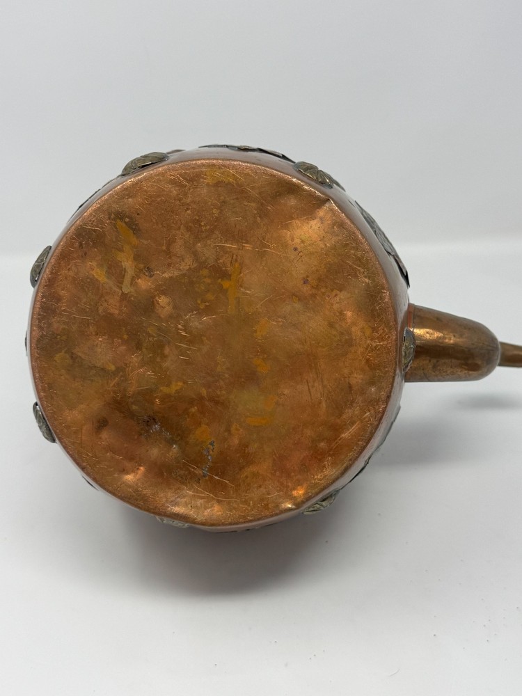 Copper Teapot Kettle with Floral Decorations Rustic Distressed Middle Eastern