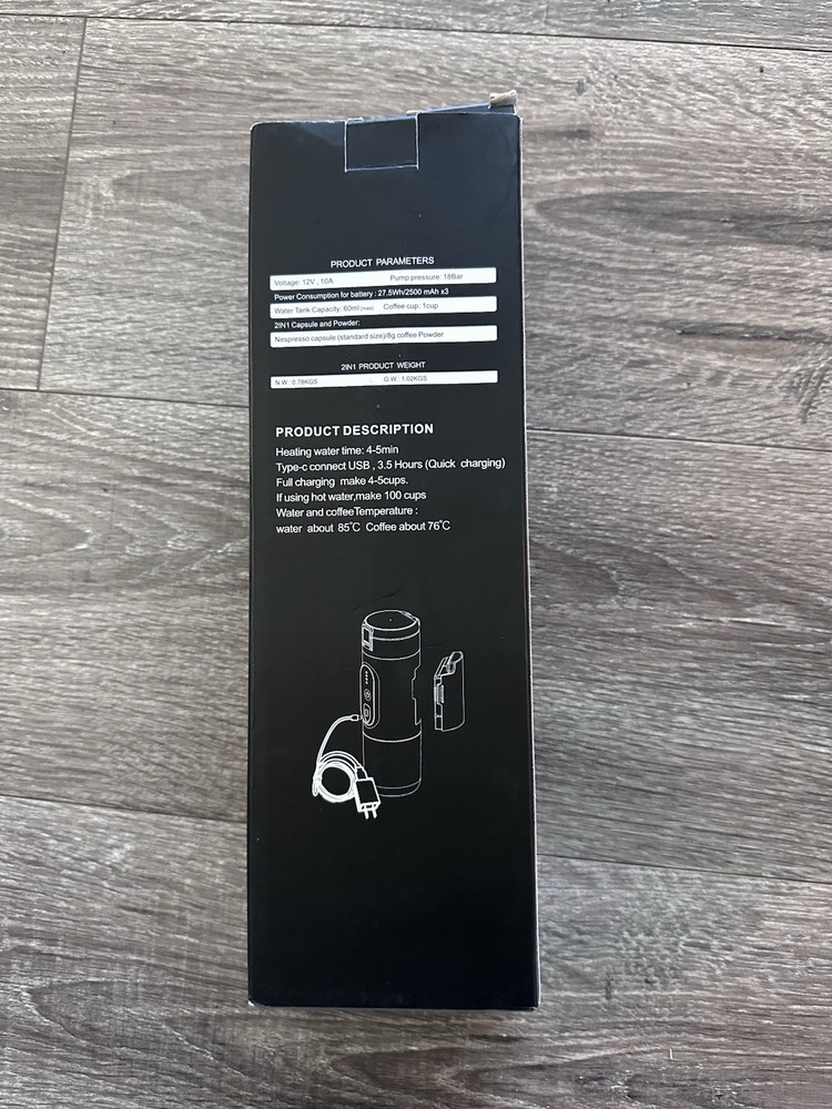 Portable Rechargeable Espresso Coffee Maker Machine Capsule