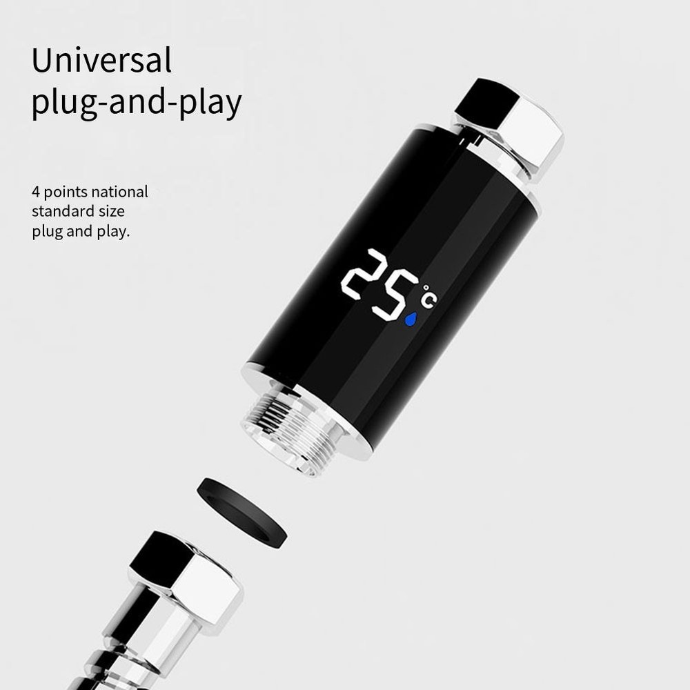 Color-Coded Indicator Digital Display Shower Head Water Temperature Meter