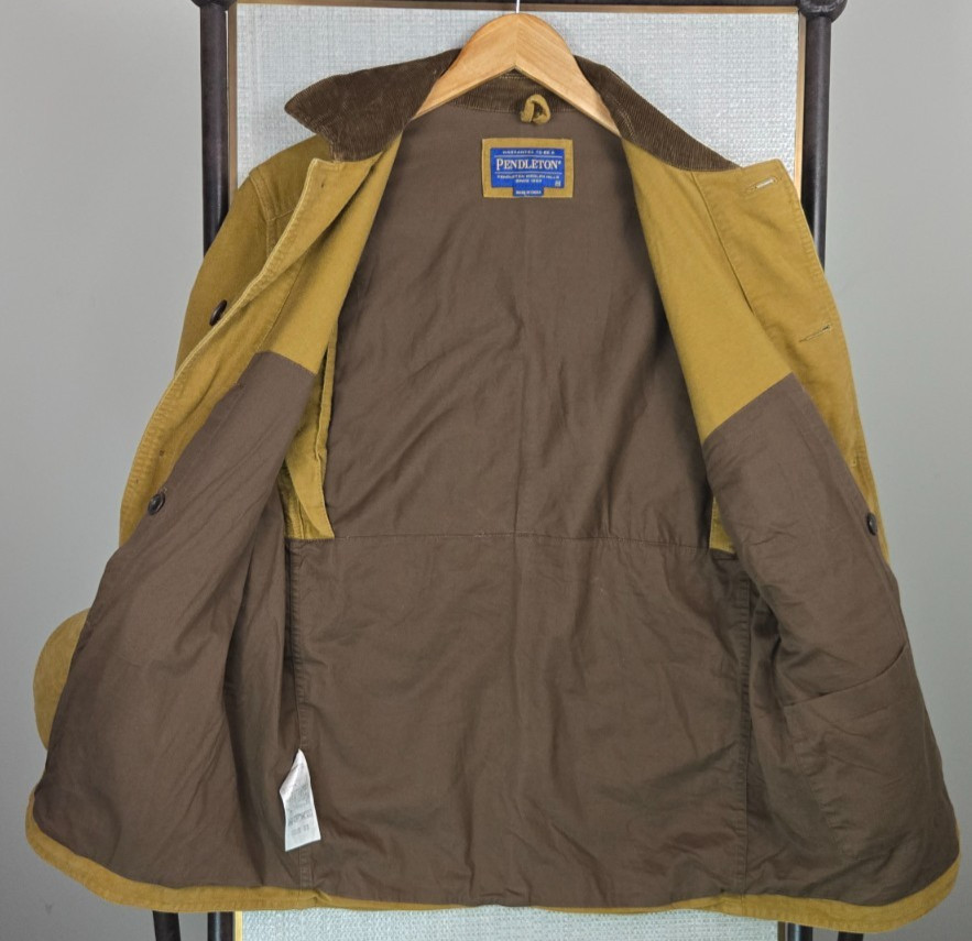 PENDLETON Size Medium Mens Chamois Moleskin Button Hacking Field Jacket Tan Coat