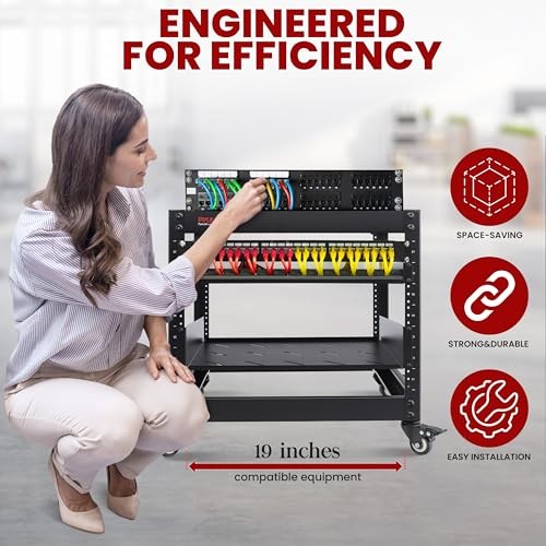 Pyle 10U Advanced Open Frame Server Rack