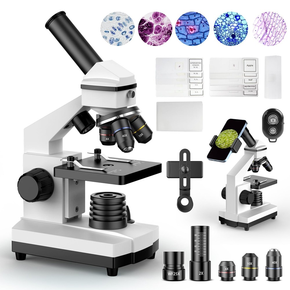 PalliPartners Compound Microscope for Adults & Students - standard, brown
