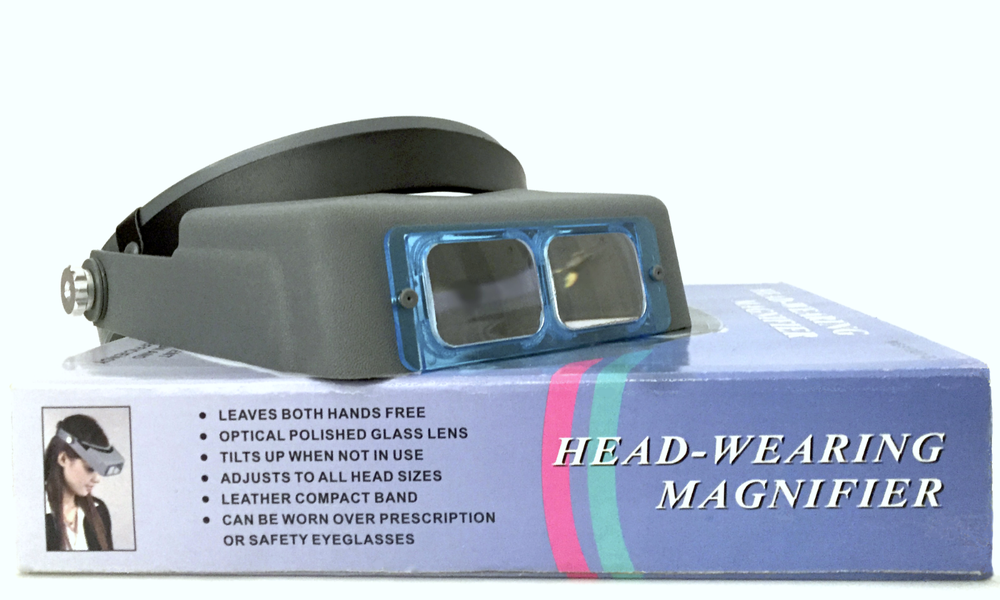 Headband Magnifier Glasses Comfortable Adjustable Head Mounted Visor w/ 4 Ienses