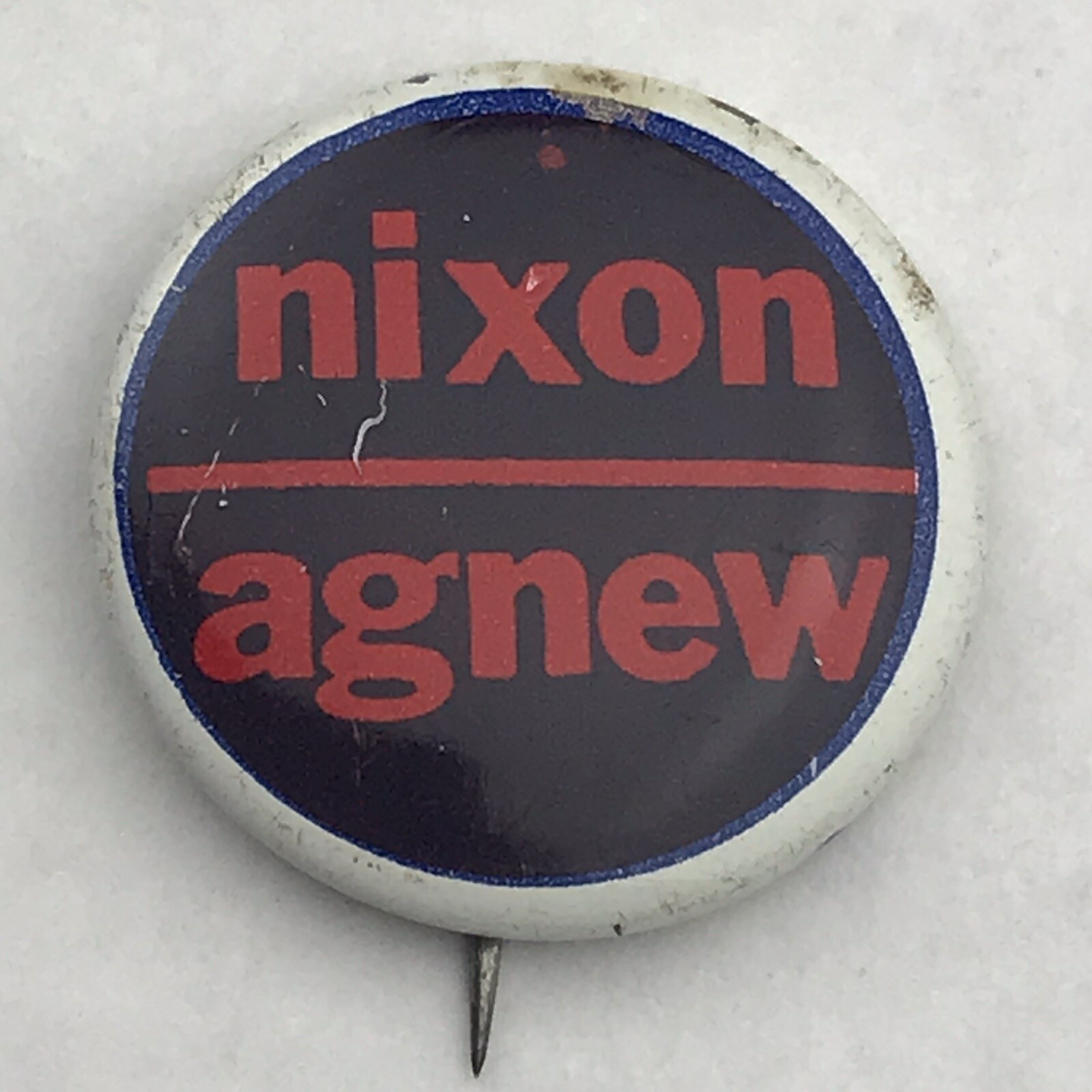 Nixon Agnew Black and Red Small Political Campaign Pin Button Pinback