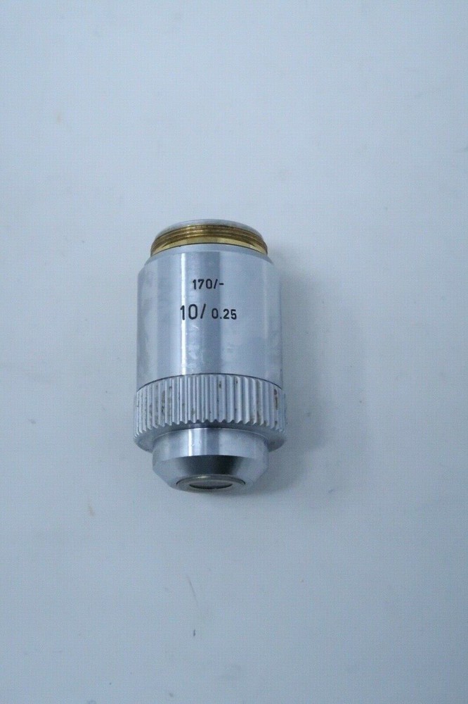Leitz Wetzlar 10X Microscope Objective Lens (10/0.25, 170/-) Germany