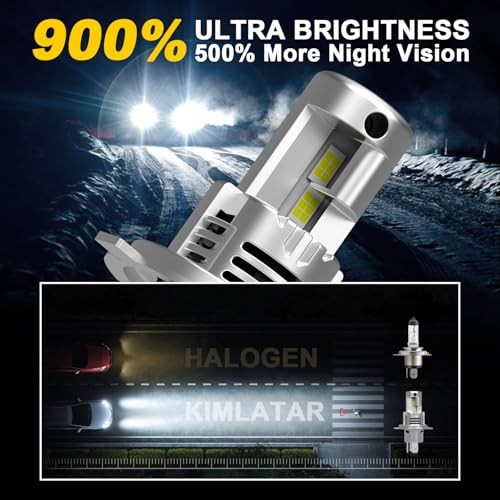 Latest H4 Light Bulbs,Super Bright Upgraded 900% 50000LM Brightness,1:1